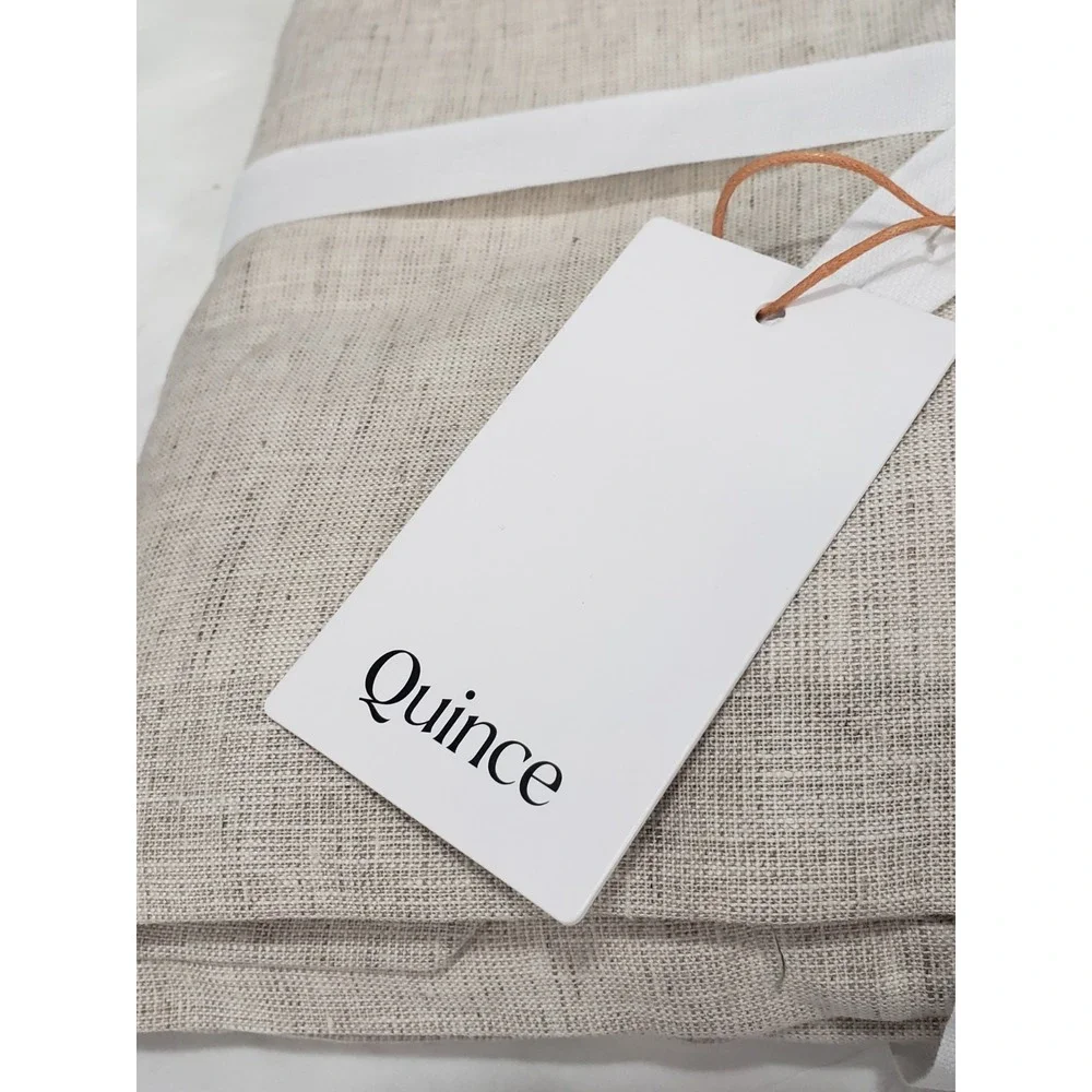 NEW QUINCE EUROPEAN LINEN LIGHT FILTERING CURTAIN FLAX Single Panel 96